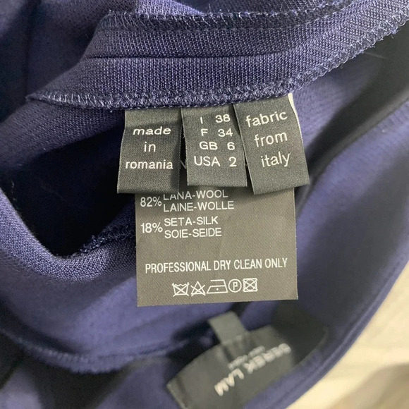 Derek Lam Contrast-Seam Flare Trousers Navy‎ Blue - Picture 12 of 12